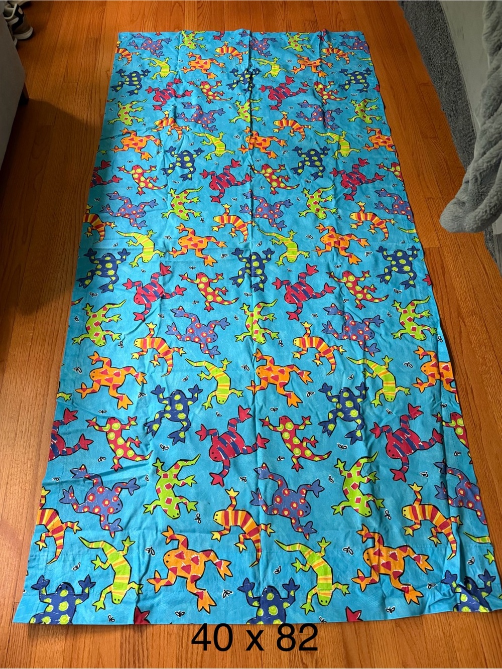 jcpenney Blue Kids Curtain Panel with Colorful Frog Print
